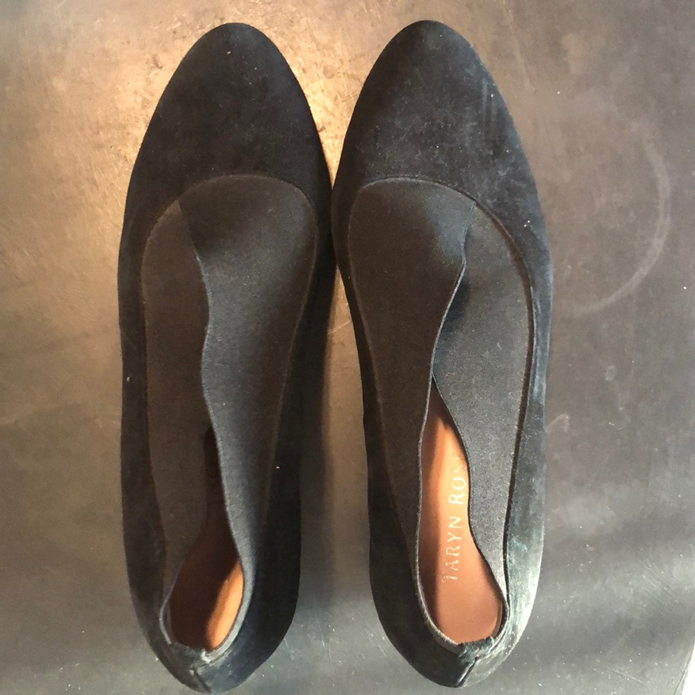 Taryn Rose suede black platforms